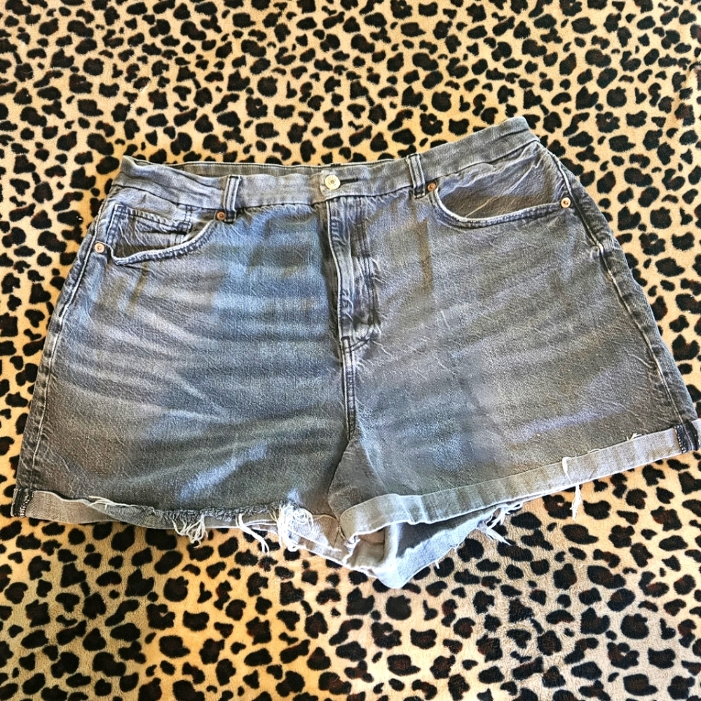 Black Denim AE Comfory Waistband Shorts
